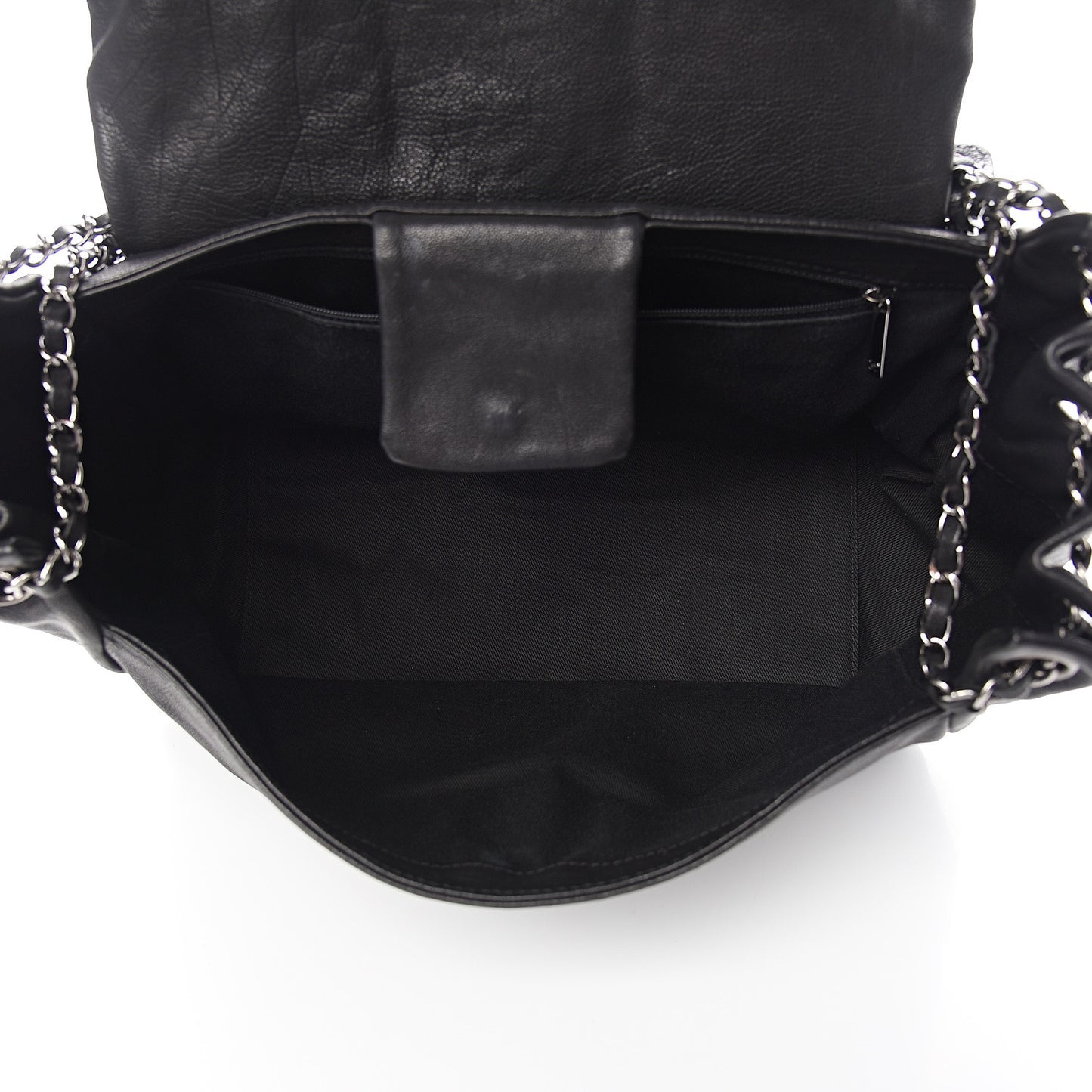 Calfskin Diamond Stitch Small Flap Black
