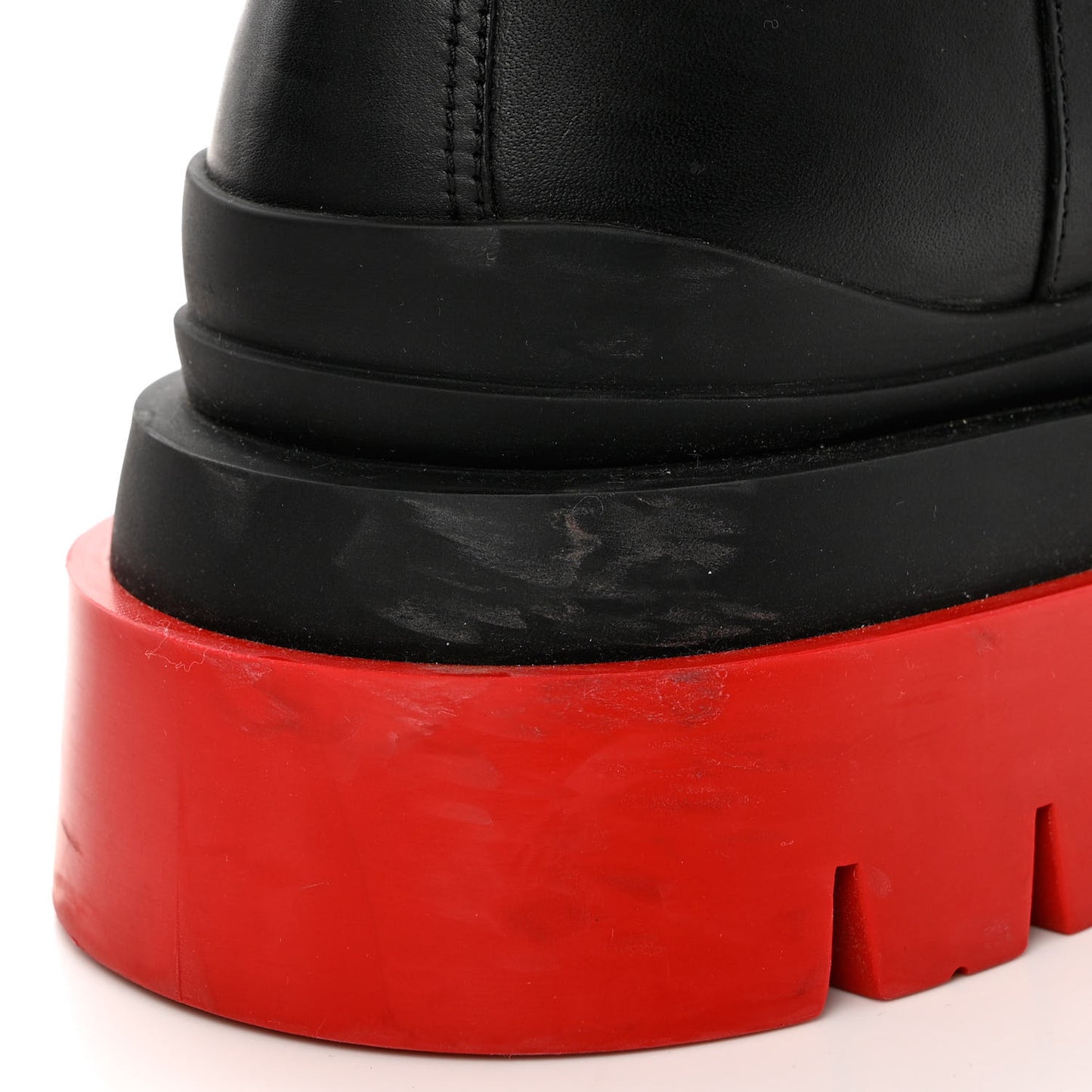 Calfskin The Tire Chelsea Boots 41 Black Bright Red