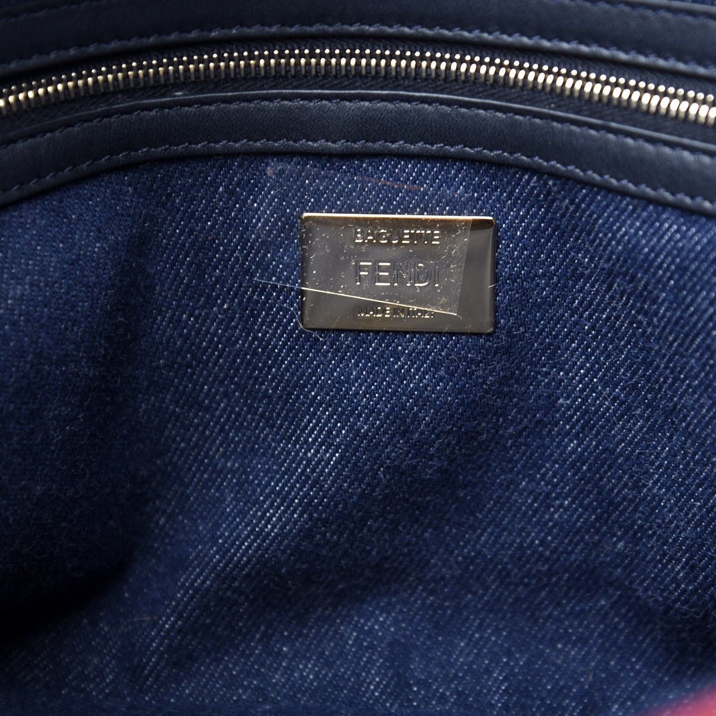 Denim Large Baguette Blue Rosso