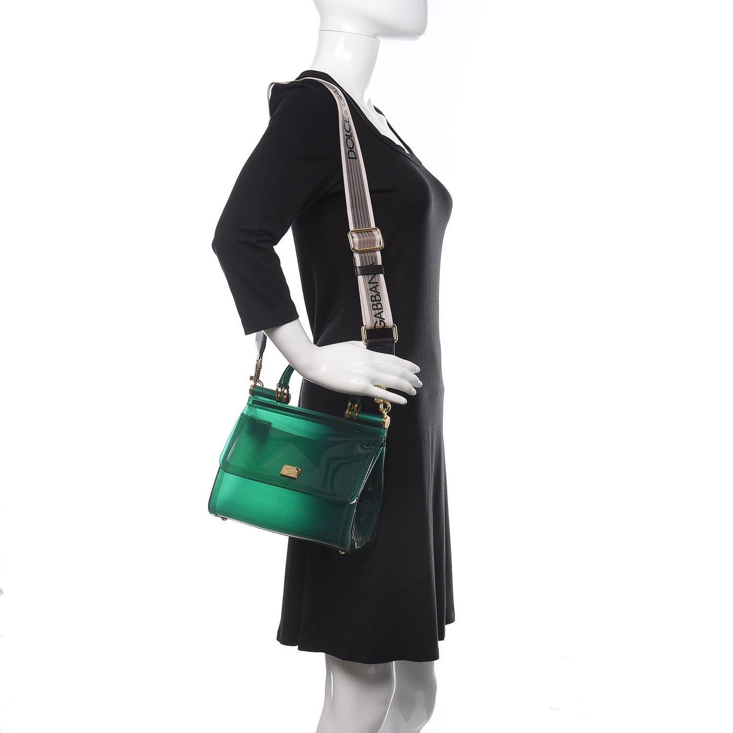 Rubber Semi Transparent Small Miss Sicily Satchel Verde