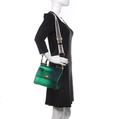Dolce & Gabbana Rubber Semi Transparent Small Miss Sicily Satchel Verde 2 of 10