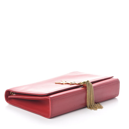 Saint Laurent Smooth Calfskin Medium Classic Monogram Kate Tassel Satchel New Red 4 of 11