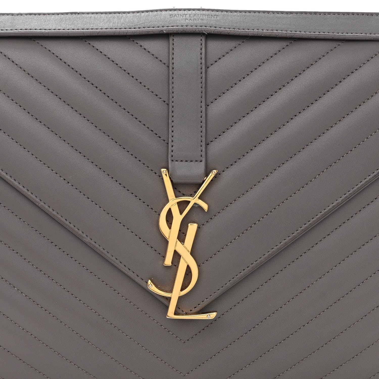 Saint Laurent Smooth Calfskin Matelasse Large Monogram Satchel Fog 8 of 20