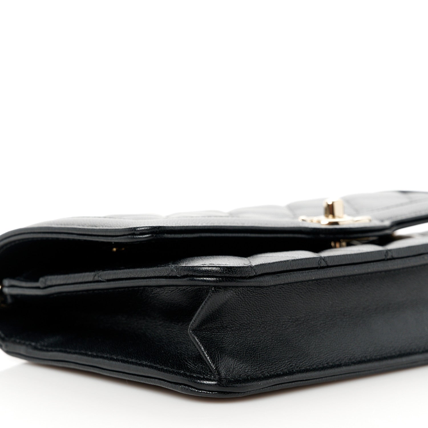 Chanel Lambskin Quilted CC Wallet On Chain WOC Black 10 of 12