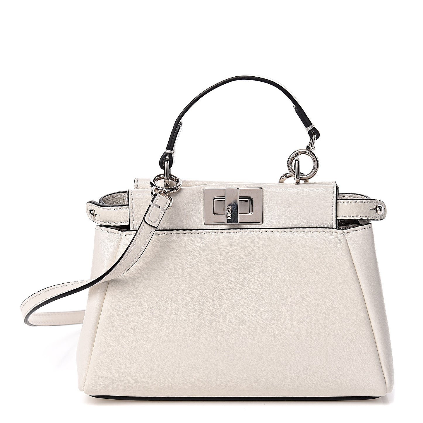 Shiny Nappa Micro Peekaboo Iconic Satchel White