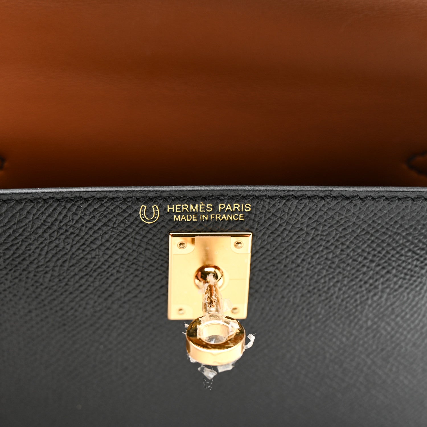Hermes Epsom Horseshoe Mini Kelly Sellier 20 Black Gold 6 of 12