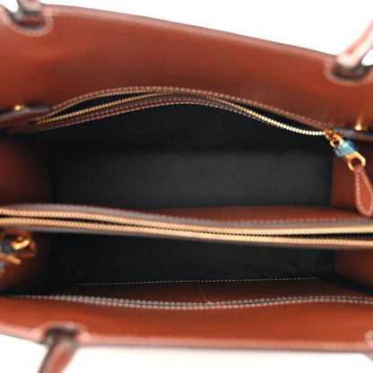 Burberry Calfskin Vintage Check Two Handle Title Bag Archive Beige 5 of 12
