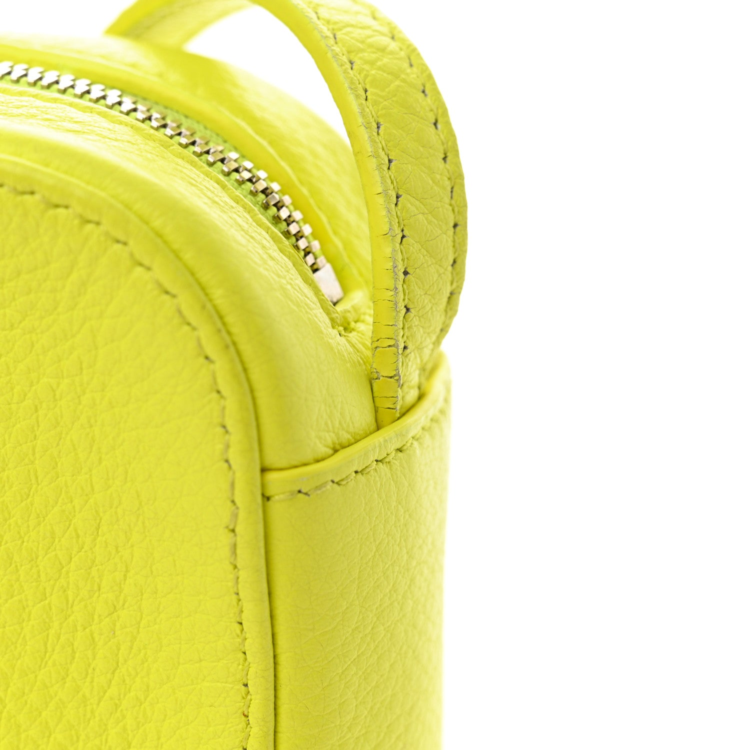 Balenciaga Calfskin Logo XS Everyday Camera Bag Acid Green Black 10 of 12