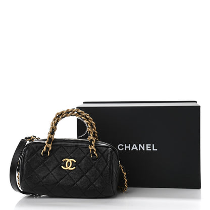 Chanel Shiny Lambskin Quilted Small Fashion Therapy Bowling Bag Black 11 of 11