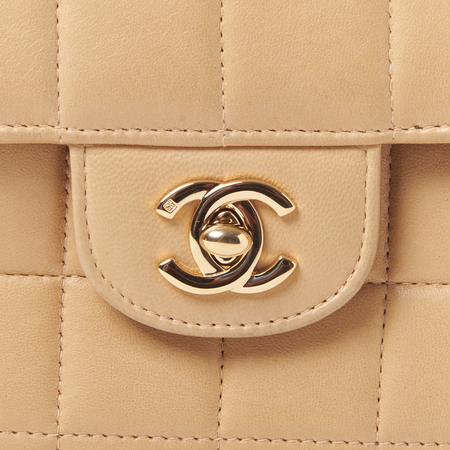 Chanel Lambskin East West Chocolate Bar Flap Beige 7 of 9