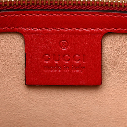 Gucci Guccissima Small Zippered Bucket Tote Hibiscus Red 6 of 10