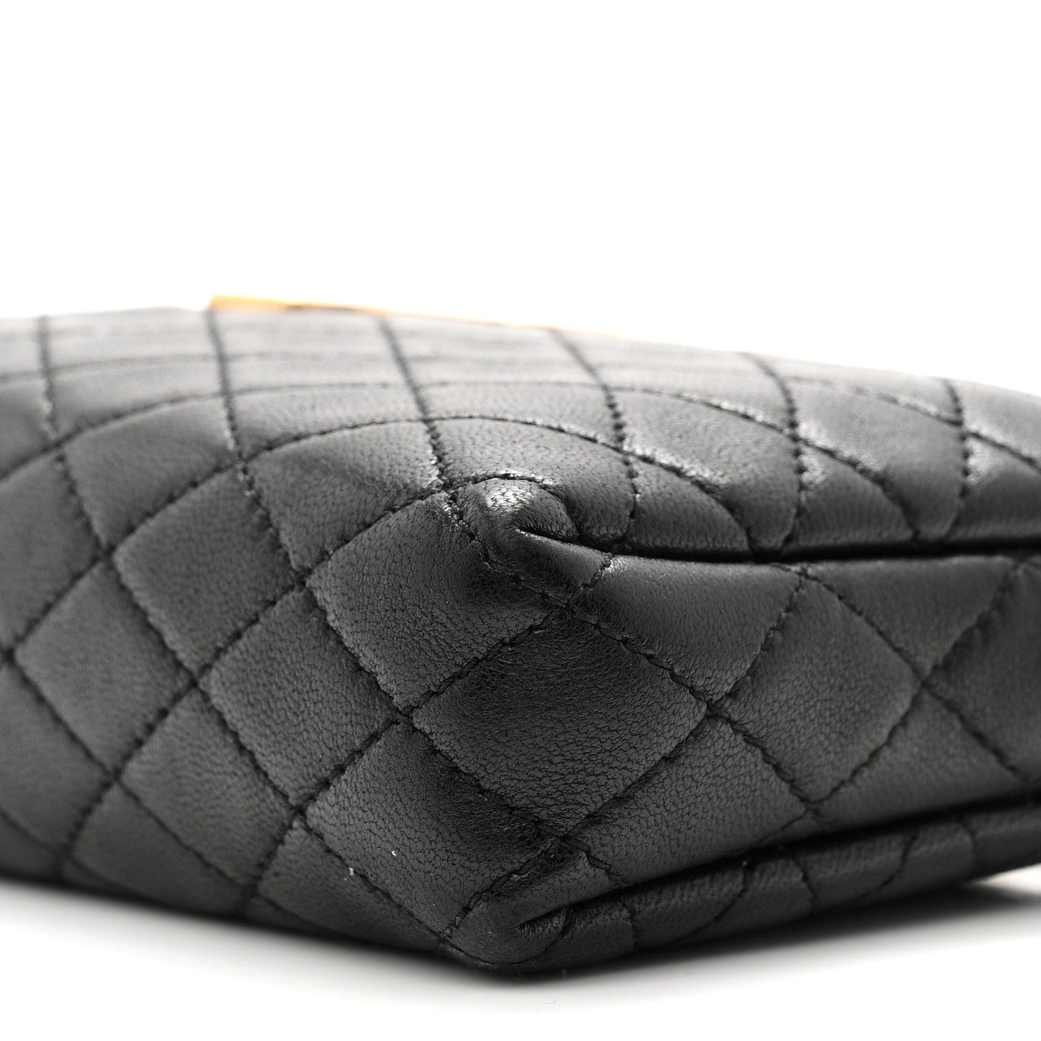 Saint Laurent Lambskin Quilted Gaby Zipped Pouch Black 9 of 10