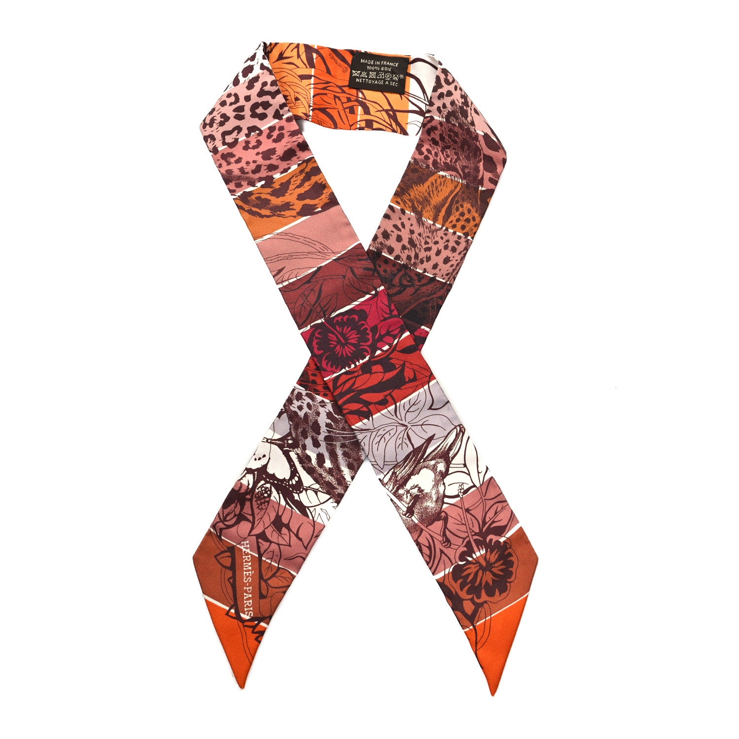 Hermes Silk Jungle Love Rainbow Twilly Brun Brique Fauve 1 of 3