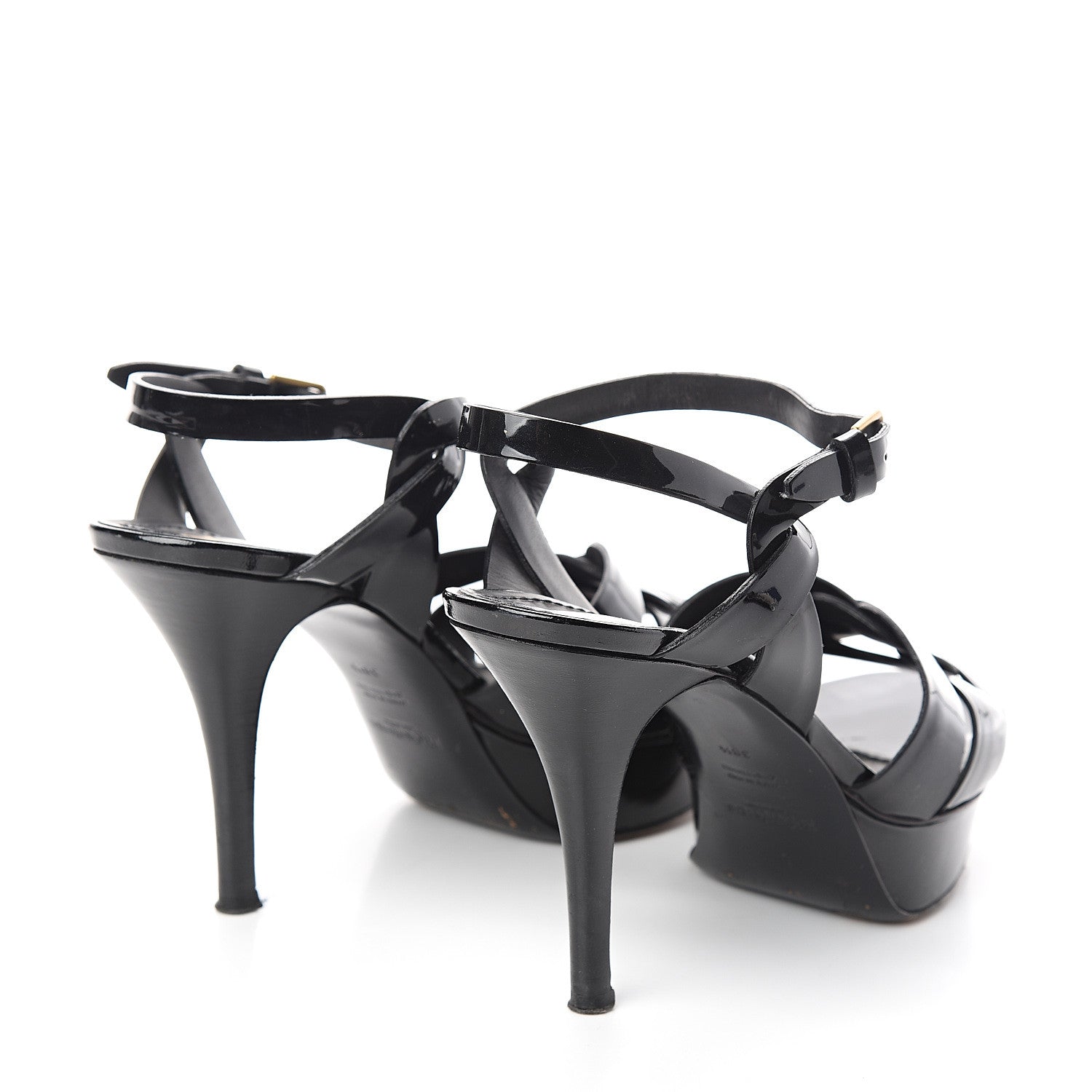 Saint Laurent Patent Tribute 75 Platform Sandals 38.5 Black 4 of 10