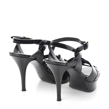 Saint Laurent Patent Tribute 75 Platform Sandals 38.5 Black 4 of 10