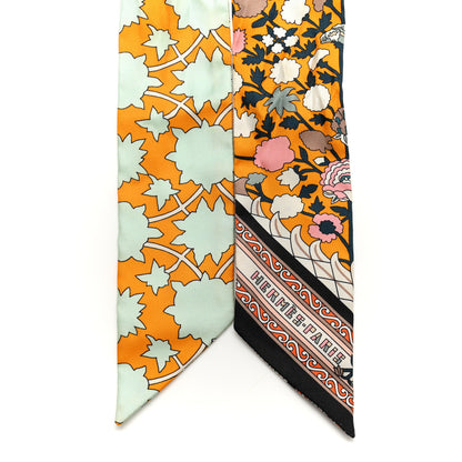Hermes Silk Tapis Persans Twilly Jaune Aqua Rose Poudre 2 of 7