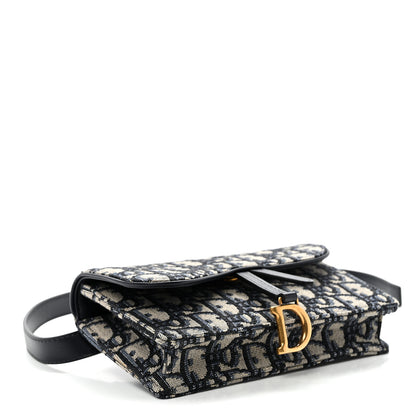 Christian Dior Oblique Saddle Belt Bag Blue 3 of 8