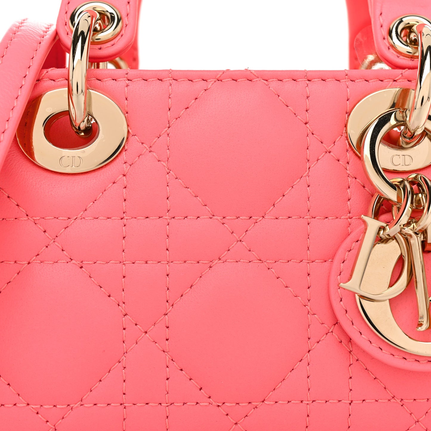 Lambskin Cannage Micro Lady D-Joy Pink