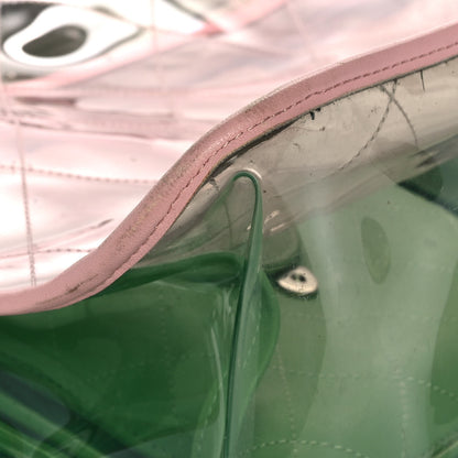 Chanel PVC Lambskin Stitched Medium Coco Splash Shopping Bag Green Pink 8 of 15