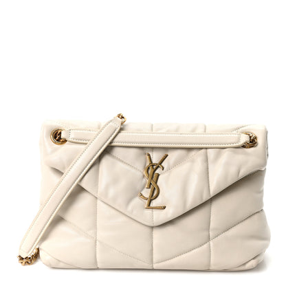 Saint Laurent Lambskin Quilted Small Loulou Puffer Monogram Chain Satchel Blanc Vintage Blanc Vintage 1 of 10