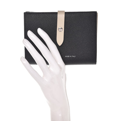 Celine Grained Calfskin Medium Multifunction Strap Wallet Black Chalk 2 of 9