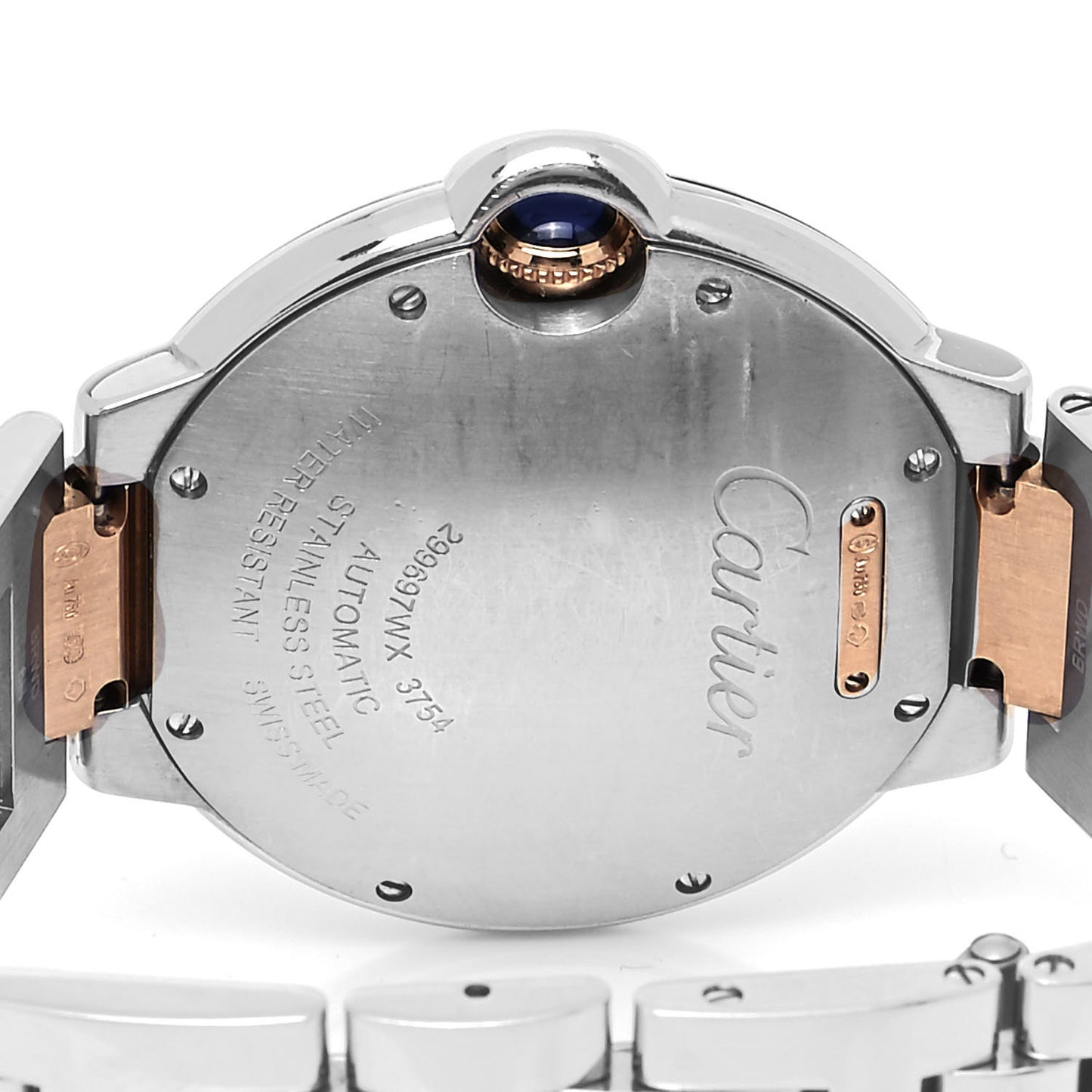 Stainless Steel 18K Pink Gold 36mm Ballon Bleu De Cartier Automatic Watch