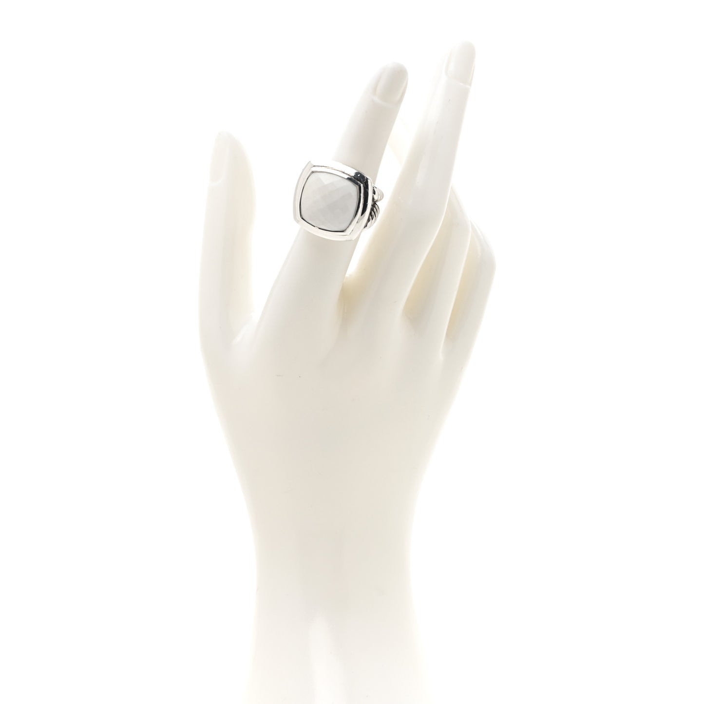 Sterling Silver White Agate 16mm Albion Ring 52 6