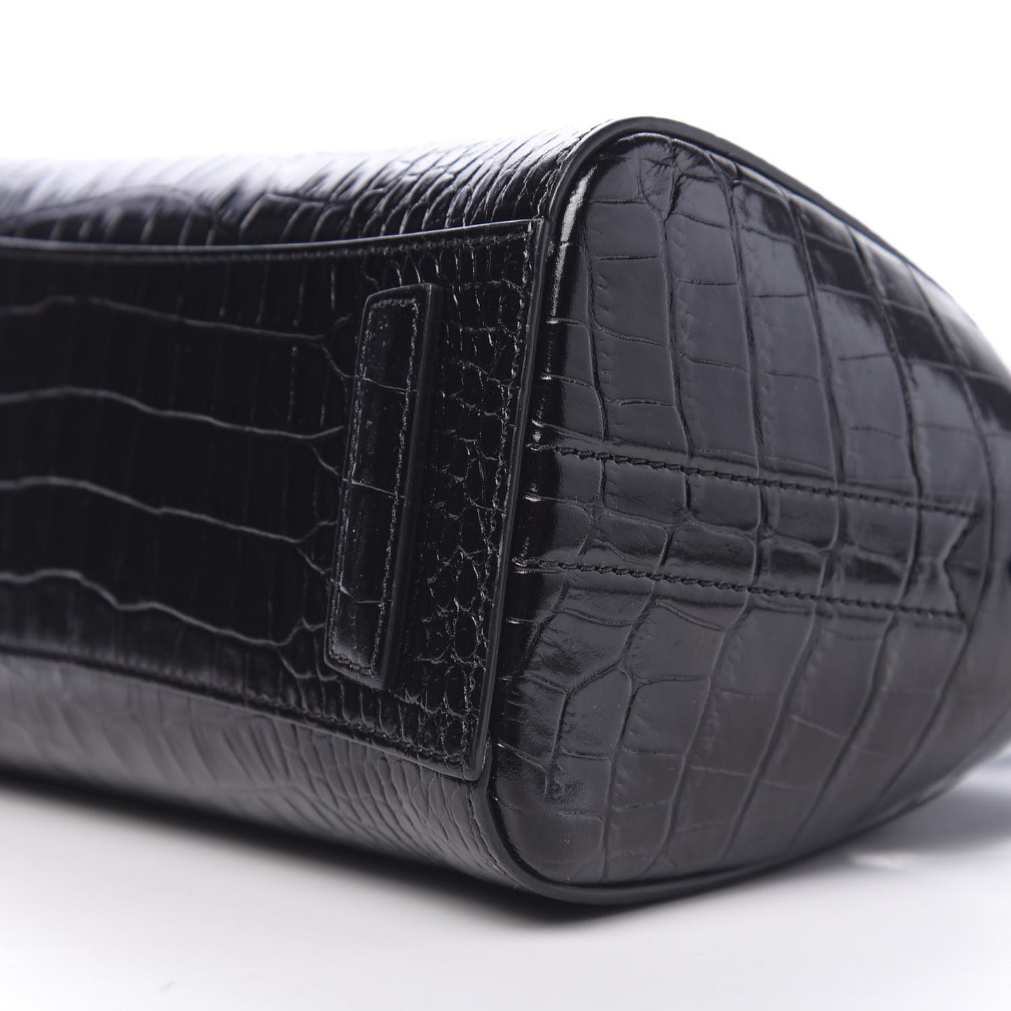 Calfskin Crocodile Embossed Mini Antigona Black