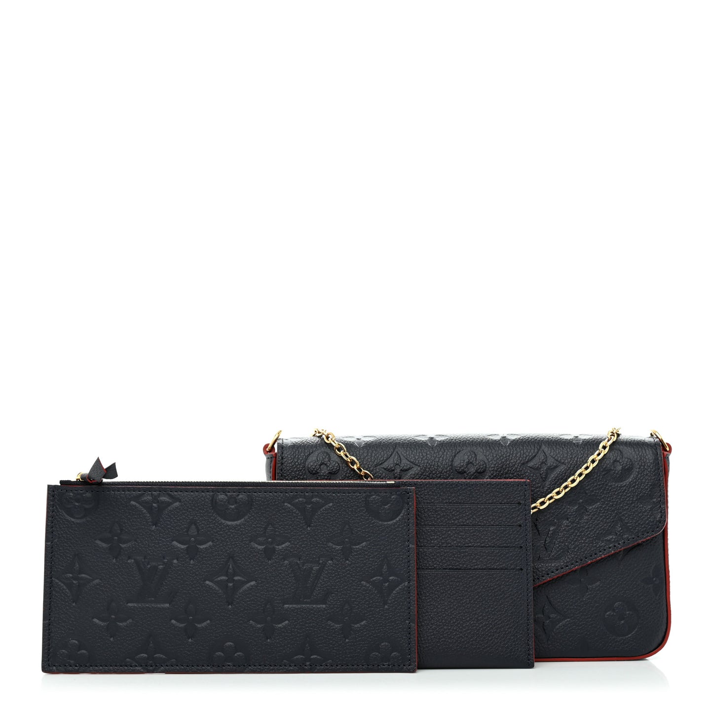 Empreinte Pochette Felicie Chain Wallet Marine Rouge