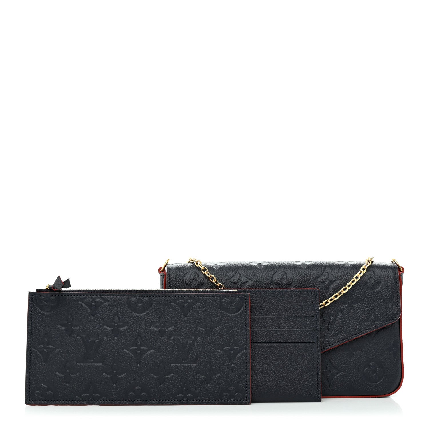 Louis Vuitton Empreinte Pochette Felicie Chain Wallet Marine Rouge 1 of 13