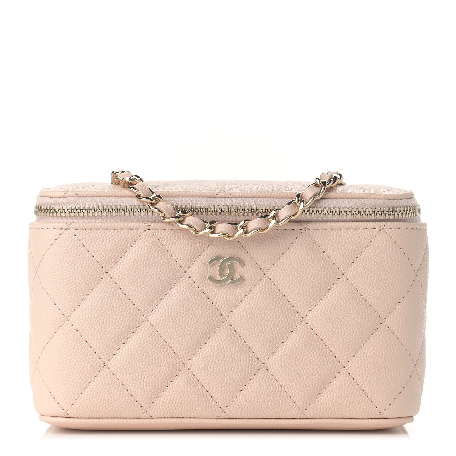 Chanel Caviar Quilted Small Vanity Case With Chain Light Beige 1 of 9