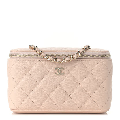 Chanel Caviar Quilted Small Vanity Case With Chain Light Beige 1 of 9
