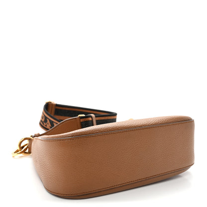 Prada Vitello Daino Soft Zippered Hobo Shoulder Bag Caramel 4 of 9