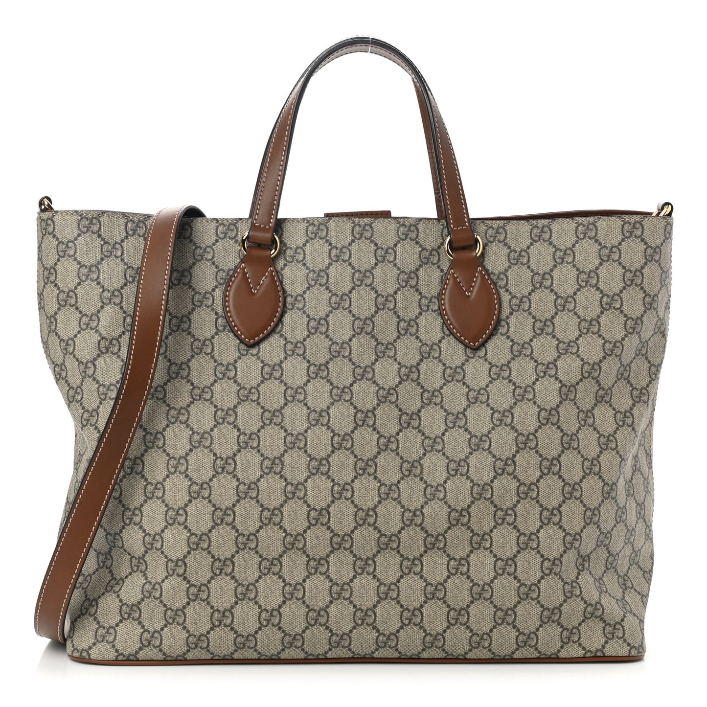 Soft GG Supreme Monogram Medium Crossbody Tote Beige Cuir