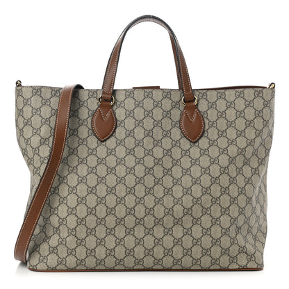 Gucci Soft GG Supreme Monogram Medium Crossbody Tote Beige Cuir 1 of 8