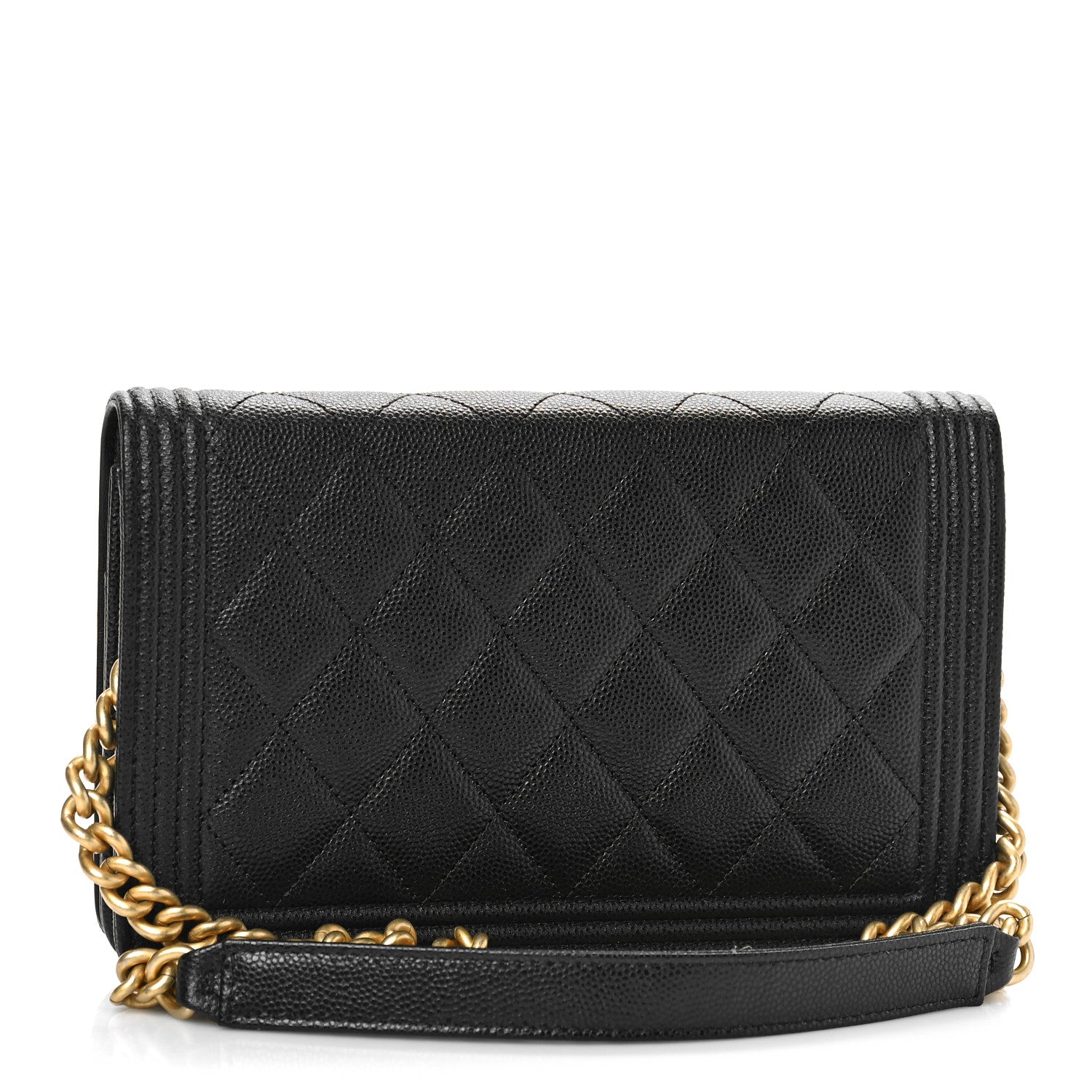 Chanel Caviar Quilted Boy Wallet On Chain WOC Black 3 of 10