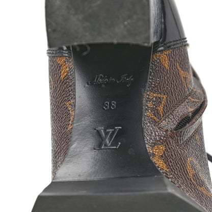 Louis Vuitton Patent Calfskin Monogram Star Trail Ankle Boots 38 Black 6 of 10