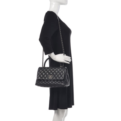 Chanel Caviar Quilted Small Coco Handle Flap Black 2 of 12