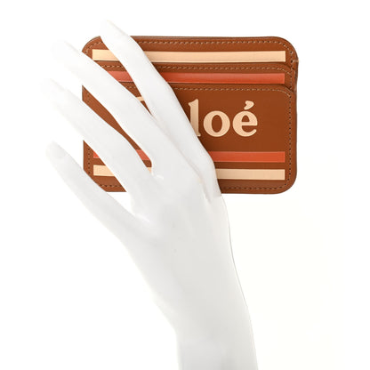 Chloe Smooth Calfskin Logo Vick Card Holder Caramel 2 of 7