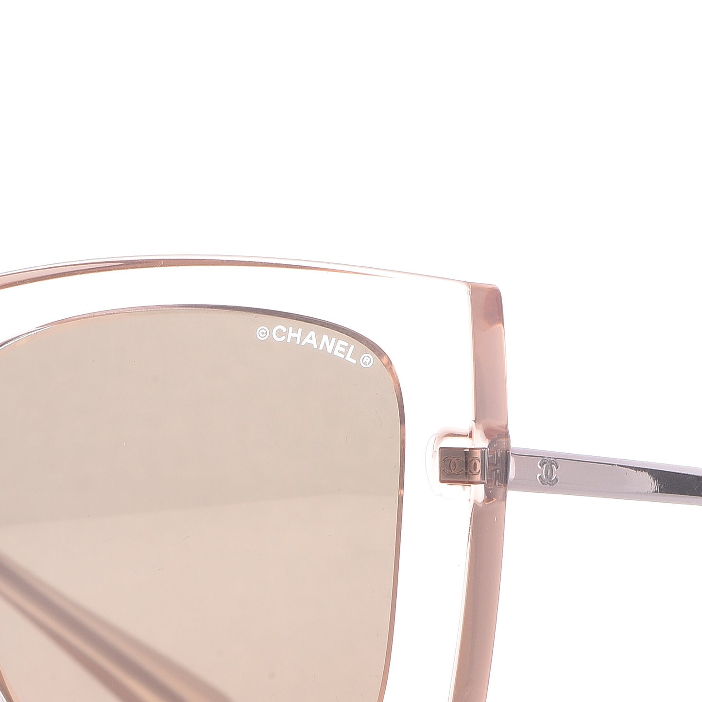 18K Pink Gold Mirror Square Sunglasses 6051 Pink