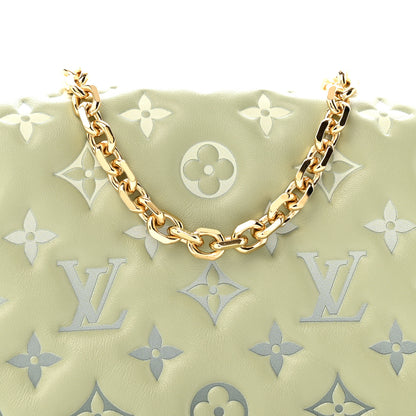 Louis Vuitton Lambskin Embossed Monogram Pochette Coussin Green 6 of 10