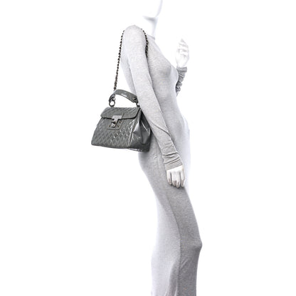 Chanel Glazed Calfskin Small Mademoiselle Lock Kelly Flap Bag Grey 2 of 10