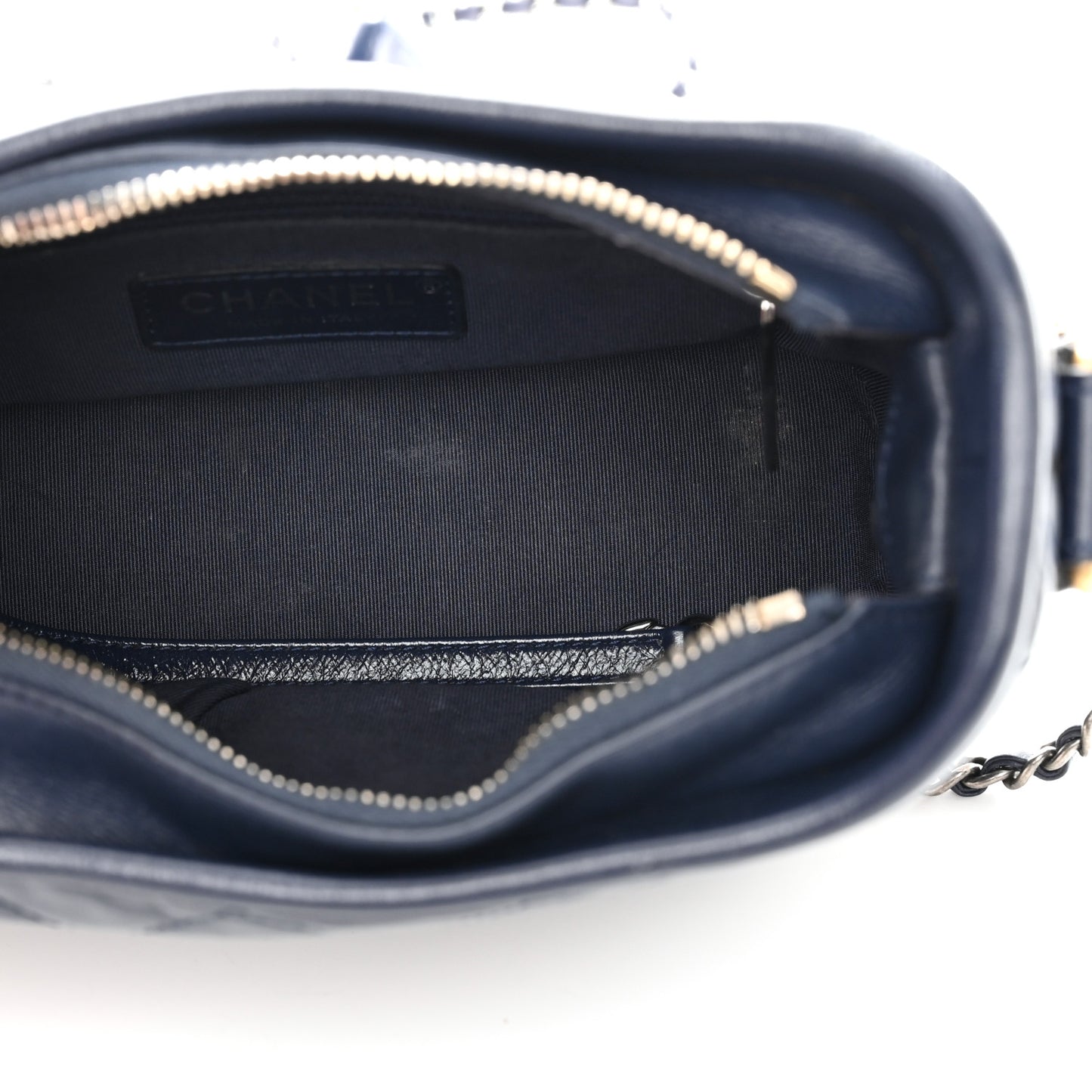 Aged Calfskin Quilted Small Gabrielle Hobo Navy