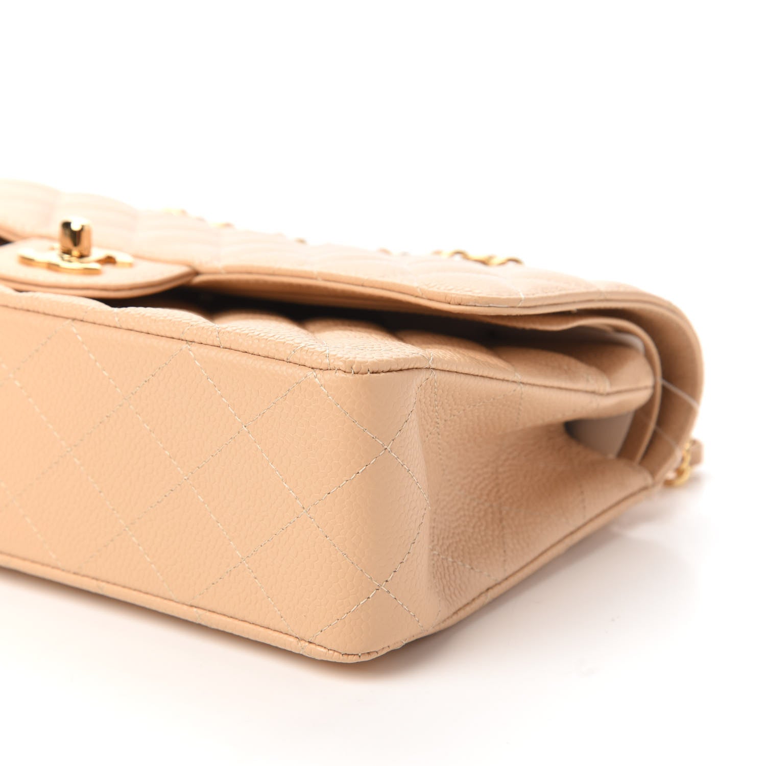 Chanel Caviar Quilted Medium Double Flap Beige Clair 8 of 12