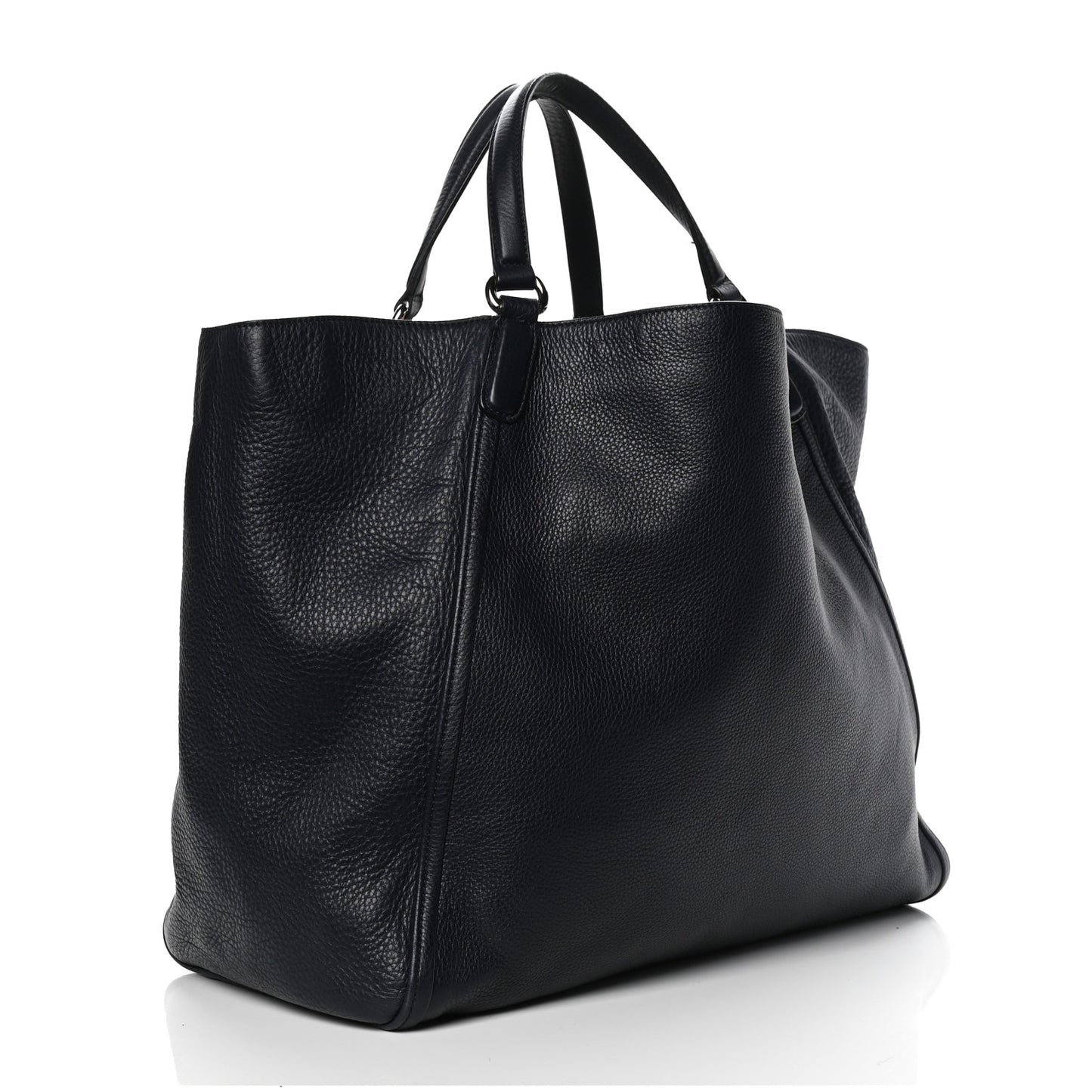 Pebbled Calfskin Large Soho Shoulder Bag Black