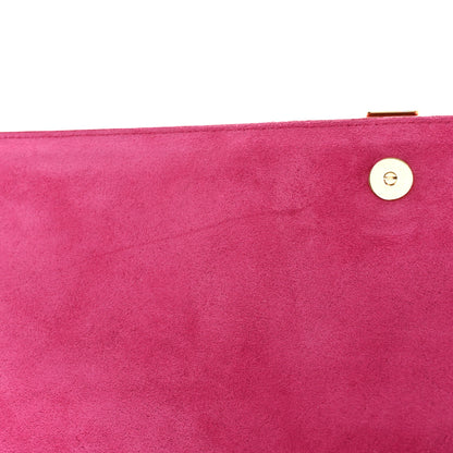 Saint Laurent Calfskin Classic Y Ligne Clutch Fuchsia 8 of 12