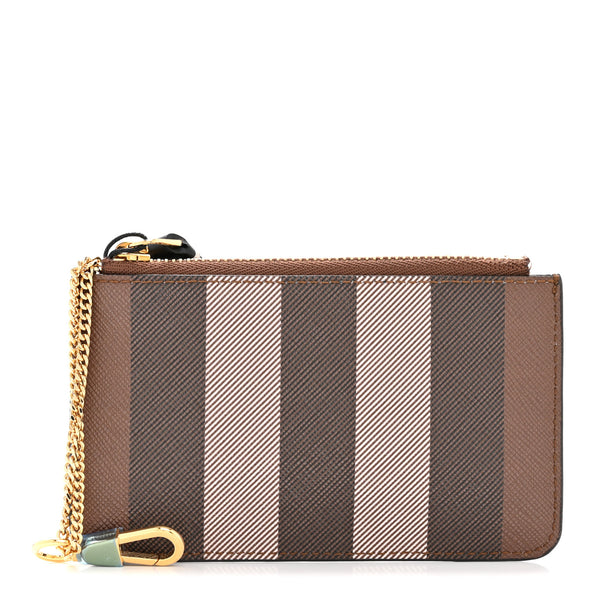 Burberry Kelbrook Exaggerated Check Canvas Card Case Birch Brown