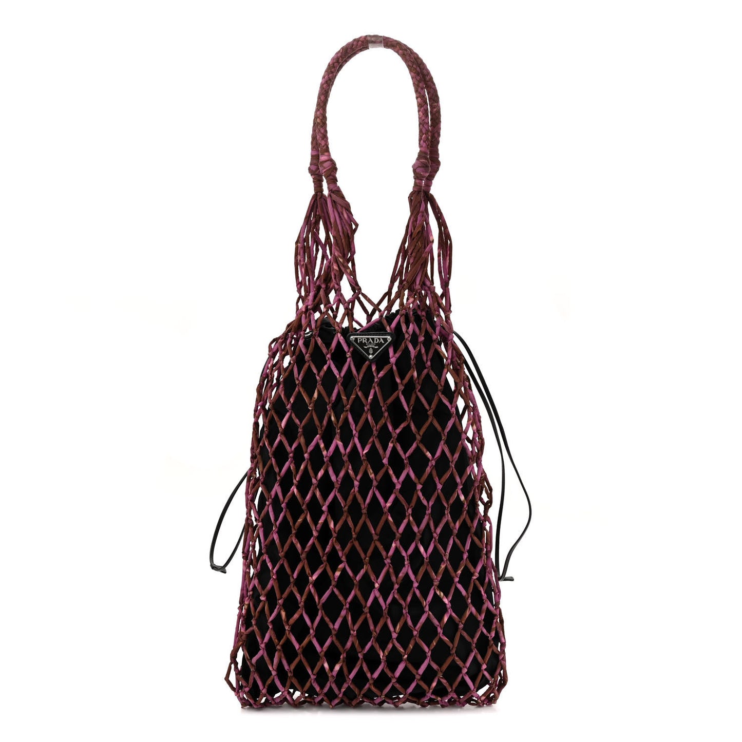Tessuto Nylon Net Tote Black Pink