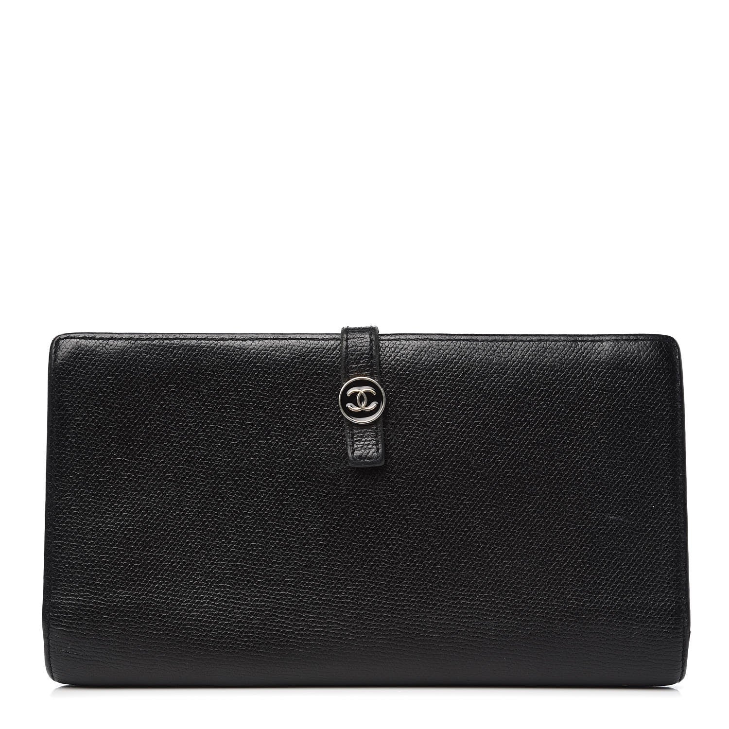 Chanel Grained Calfskin CC Button Wallet Black 1 of 12