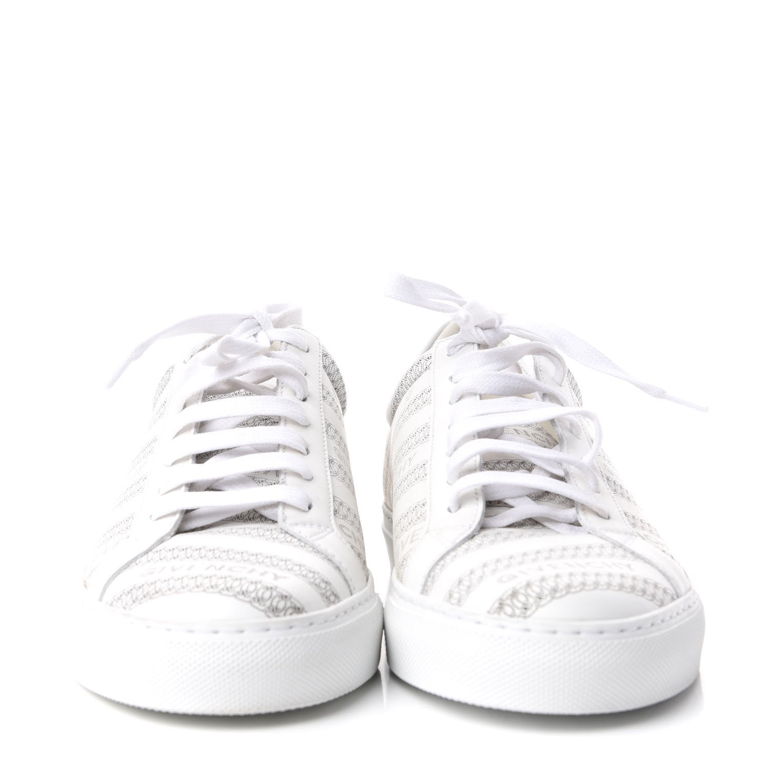 Givenchy Calfskin Logo Chain Print Urban Street Sneakers 39 White 2 of 11